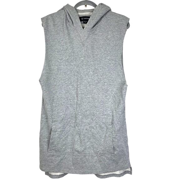 Zanerobe 100% Cotton French Terry Sleeveless Elongated Hoodie, Size Medium, EUC - Picture 1 of 11